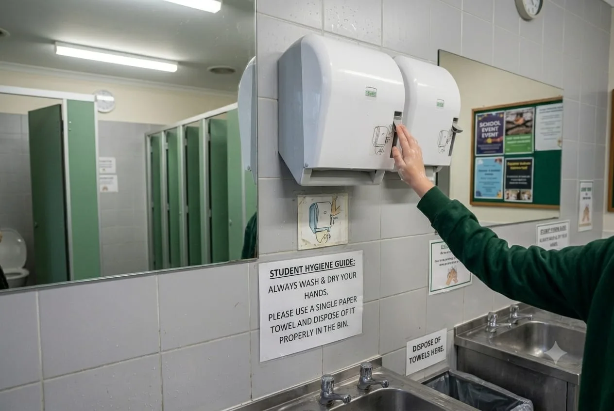 Durable and Practical Hygiene for Schools: K8 Lever-Cut Dispenser